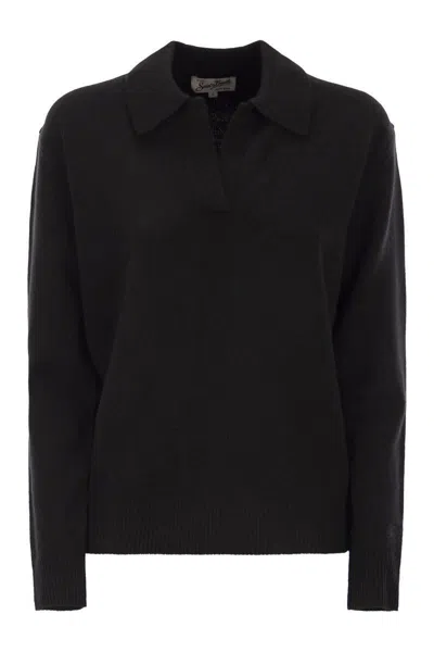 Mc2 Saint Barth Eze - Polo Neck Jumper In Black