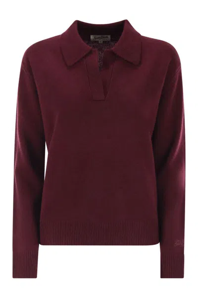 Mc2 Saint Barth Eze - Polo Neck Jumper In Red