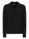 Mc2 Saint Barth Eze Polo-neck Sweater In Black