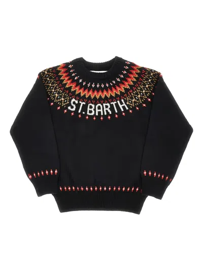 Mc2 Saint Barth Kids' Fair Isle K Sweater In Black
