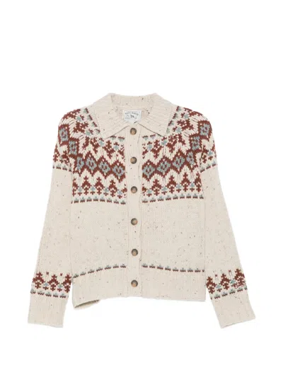 Mc2 Saint Barth Fair-isle Cardigan In Gray