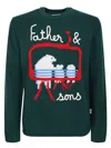 Mc2 Saint Barth Father Sons Green Polar Ski Sweater In Green