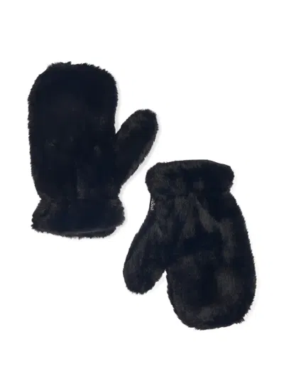 Mc2 Saint Barth Faux Fur Gloves In Black