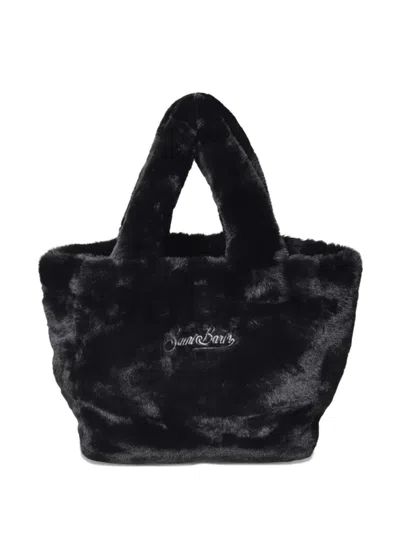 Mc2 Saint Barth Faux Fur Tote Bag In Black