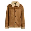 Mc2 Saint Barth Faux Shearling Jacket With Classic Button Closure And Front Pockets In Brown