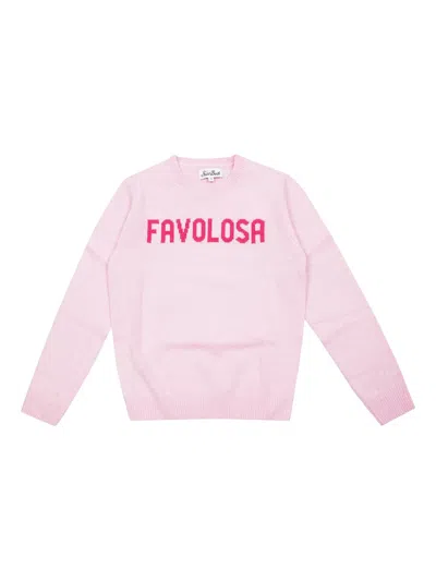 Mc2 Saint Barth Kids' Favolosa Crew-neck Sweater In Pink