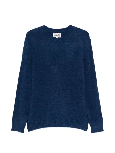 Mc2 Saint Barth Fine-knit Wool Sweater In Blue