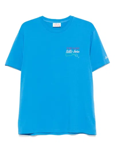 Mc2 Saint Barth Fino A Qui Cotton T-shirt In Blue