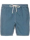 Mc2 Saint Barth Fish Print Swimming Trunks In Blue