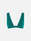 Mc2 Saint Barth Fixed Triangle Top - Plissè Emerald Green In Green