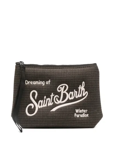 Mc2 Saint Barth Flannel Zip Pouch In Brown