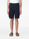 Mc2 Saint Barth Flat-front Belt-loops Cargo Shorts In Blue