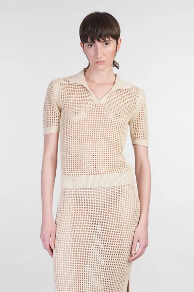 Mc2 Saint Barth Flora Polo In Beige Cotton In Neutral