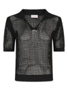 Mc2 Saint Barth Flora Polo In Black Cotton