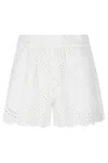 Mc2 Saint Barth Floral Cut-out White Shorts