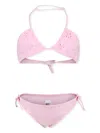 Mc2 Saint Barth Floral-embroidered Bikini In Pink