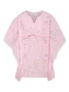 Mc2 Saint Barth Pink Dress For Girl With Flowers In Pink