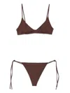 Mc2 Saint Barth Floral-lace Bikini In Brown