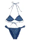 Mc2 Saint Barth "sarius" Halter Neck Bikini Set In Blue