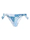Mc2 Saint Barth Floral-print Bikini Briefs In Blue