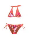 Mc2 Saint Barth Floral-print Bikini Set In Red