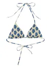 Mc2 Saint Barth Floral-print Bikini Top In Blue