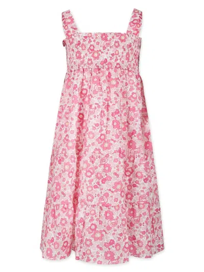 Mc2 Saint Barth Kids' Floral-print Cotton Dress In Pink