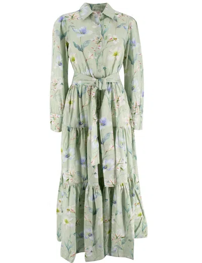 Mc2 Saint Barth Floral Print Cotton Maxi Dress