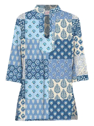 Mc2 Saint Barth Floral-print Patchwork Tunic Top