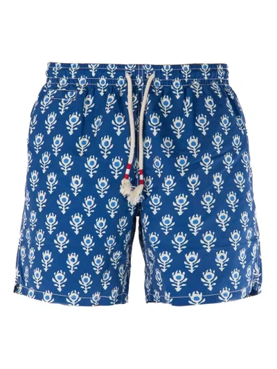 Mc2 Saint Barth Floral-print Swim Shorts In Blue