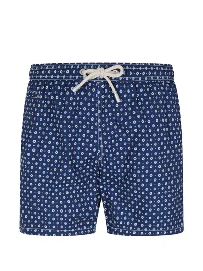 Mc2 Saint Barth Floral-print Swim Shorts In Blue