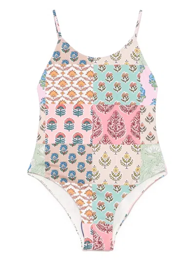 Mc2 Saint Barth Floral-print Swimsuit In Pink