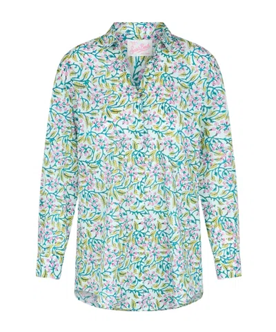 Mc2 Saint Barth Floral Printed Shirt In Blue