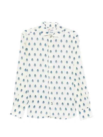 Mc2 Saint Barth Floral Shirt In White