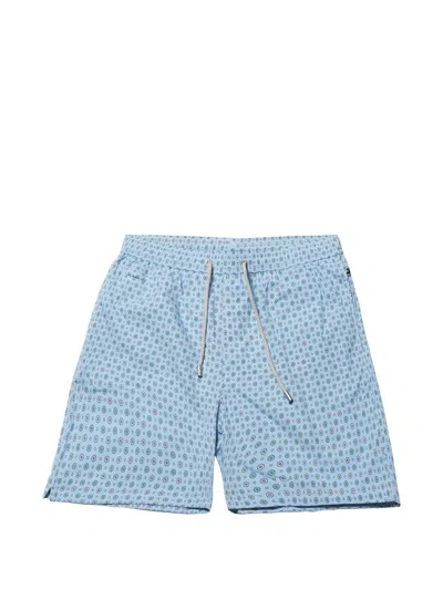 Mc2 Saint Barth Floral-print Drawstring Swim Shorts In Blue