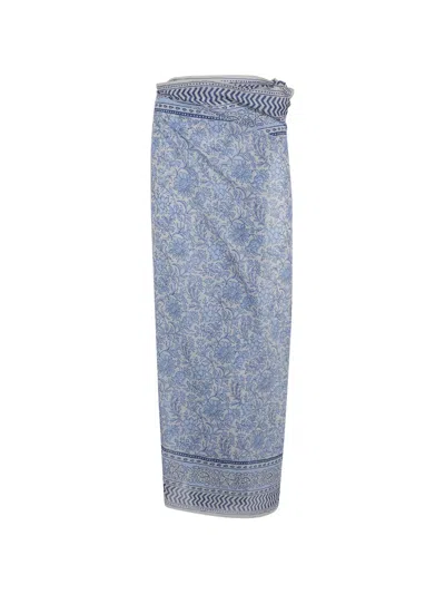 Mc2 Saint Barth Floral-print Sarong In Blue