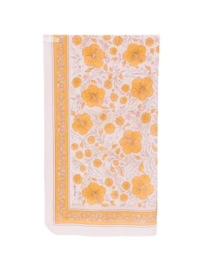 Mc2 Saint Barth Floral-print Sarong In Orange