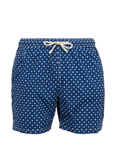 Mc2 Saint Barth Floral-print Swim Shorts In Blue