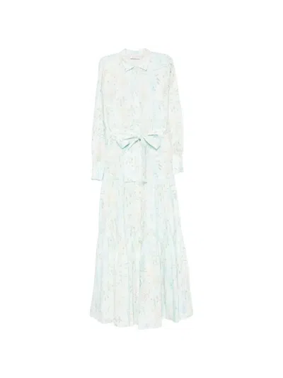 Mc2 Saint Barth Floral-print Tiered Dress In Green