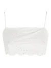 Mc2 Saint Barth Florida Broderie Anglaise Top In White