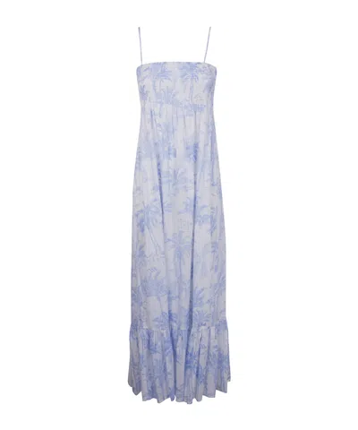 Mc2 Saint Barth Flounched Dress In Cottonsatinbeach