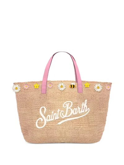 Mc2 Saint Barth Flowers Bee Charm Tote Bag In Neutral