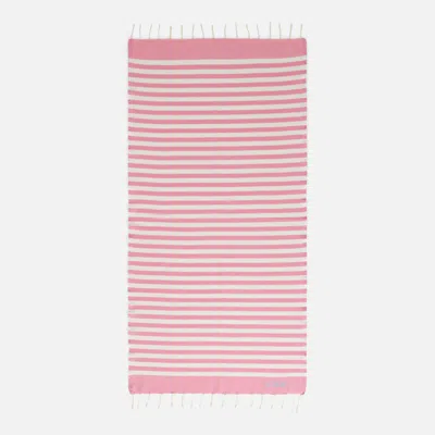 Mc2 Saint Barth Fouta Classic Honeycomb With Striped In Pink