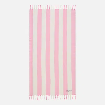 Mc2 Saint Barth Fouta Lightweight With Striped In Pink