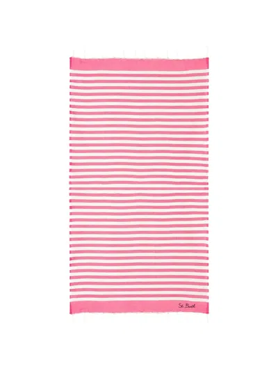 Mc2 Saint Barth Fouta Striped Beach Towel In Red