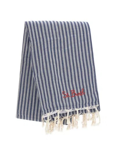 Mc2 Saint Barth Fouta Striped Beach-towel In Blue