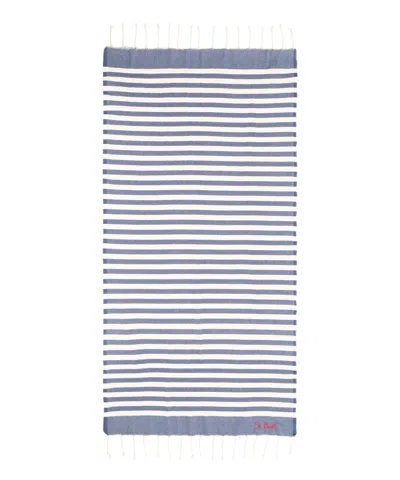 Mc2 Saint Barth Foutas Beach Towel In Blue