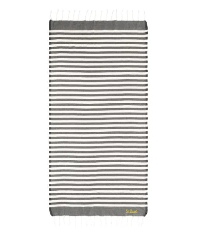 Mc2 Saint Barth Foutas Beach Towel In Gray