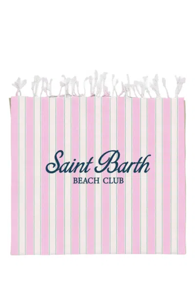 Mc2 Saint Barth Foutas Beach Towel Pink Stripes