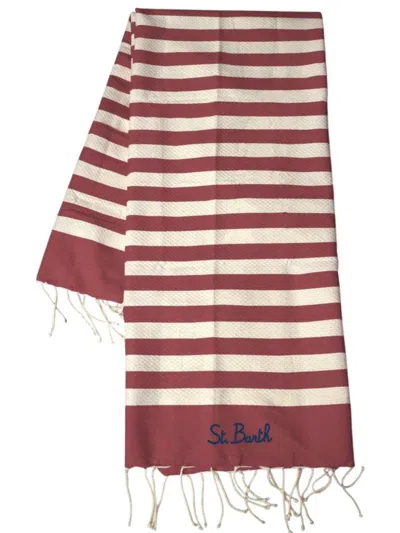 Mc2 Saint Barth Foutas Beach Towel In Burgundy